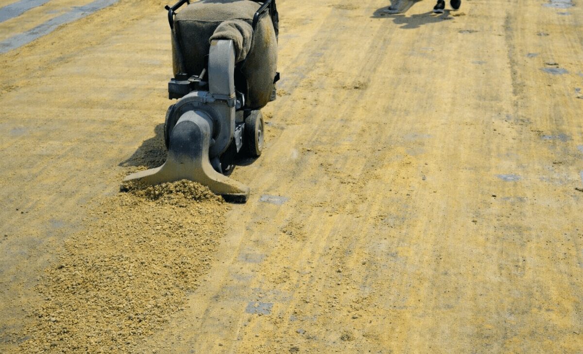 spray-foam-roof-scarfing-process-98 Scarfing process removing damaged foam on commercial spray foam roofing system