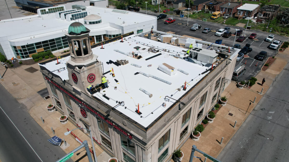 commercial-tpo-roof-replacement-urban-league-st-louis-installation-05 Commercial roof replacement project using Versico TPO roofing system