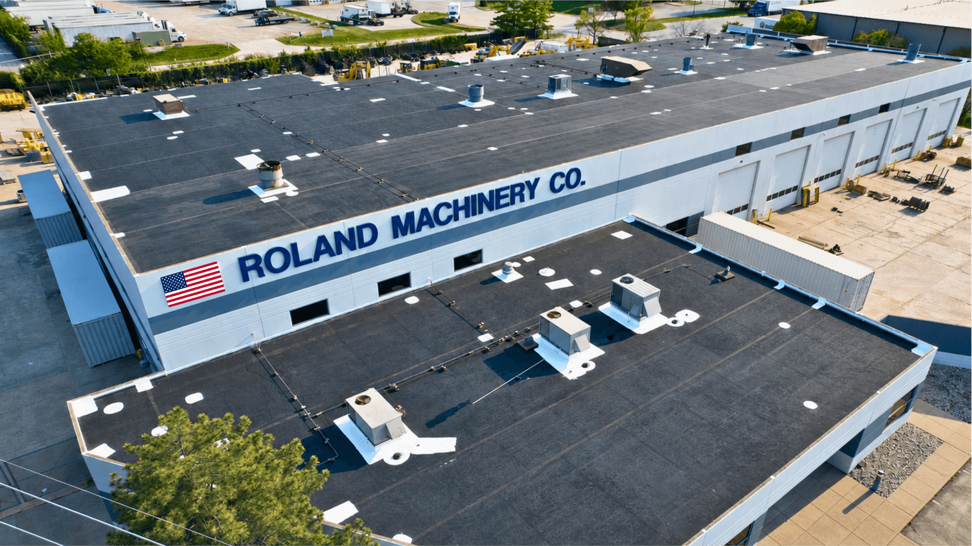EPDM roof leak repairs at Roland Machinery in Bridgeton Missouri