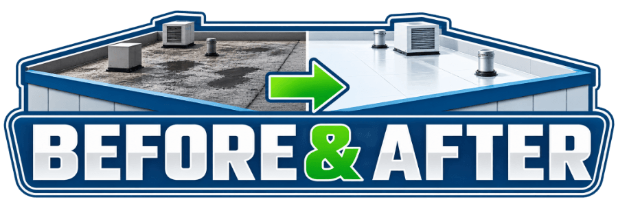 commercial roofing before & after photos
