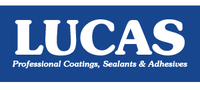 Blue and white LUCAS logo for commercial flat roof repair and restoration products.