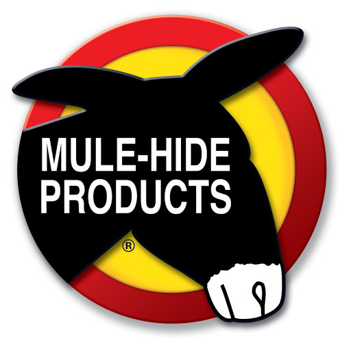 Mule-Hide Products logo with mule head, for commercial flat roof repair brands.